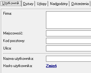 Konfiguracja - dane użytkownika programu