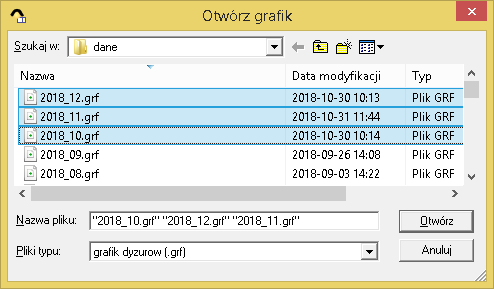 Otwieranie okresu rozliczeniowego - kilku plików jednocześnie